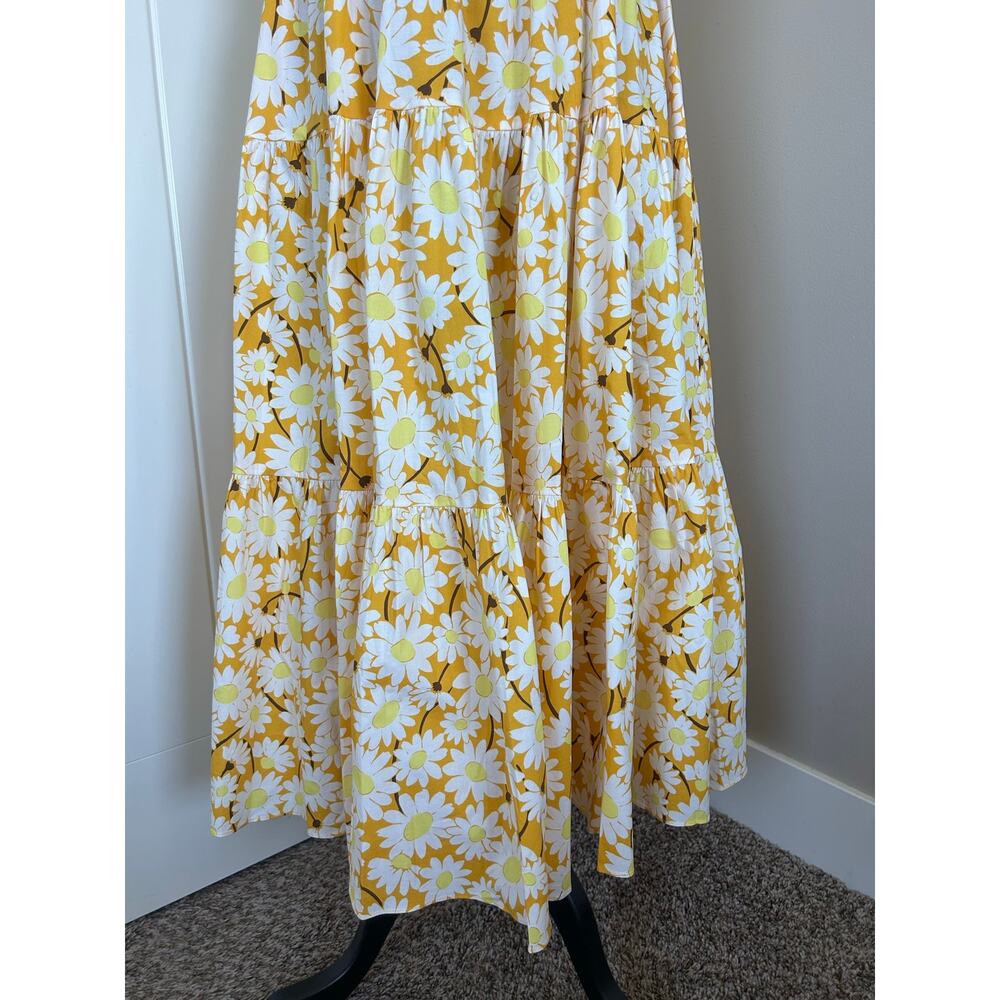 Kate Spade New York Daisy Poplin Vineyard Yellow Midi Dress Size 6 - Picture 3 of 8